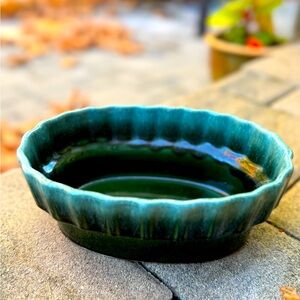 Imperial Line Oval Fluted Planter, Green-Blue, Hull USA 1-21